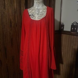 My Michelle Vibrant Red Long Sleeve Dress